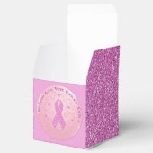 Borstkanker Roze lint Glitter Cube Favor Box Bedankdoosjes (Geopend)