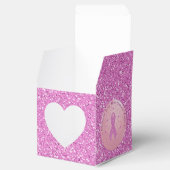 Borstkanker Roze lint Glitter Hart Favor Box Bedankdoosjes (Geopend)