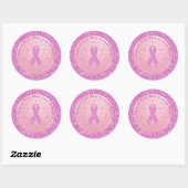 Borstkanker Roze lint Glitter Stickers (Vel)