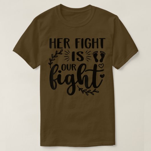 Borstkanker - Roze lint haar strijd is . T-shirt (Design voorkant)