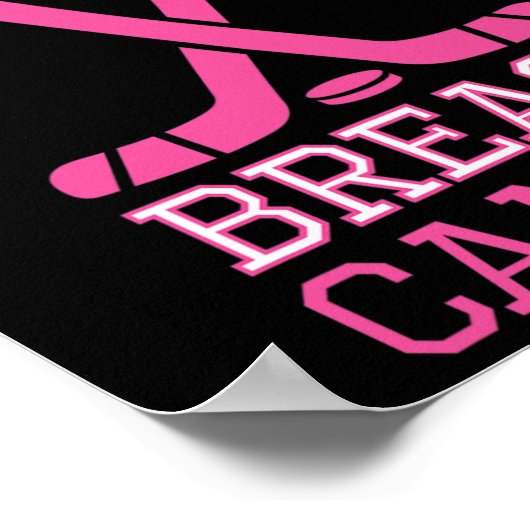 Borstkanker Roze lint IJshockeykanker Dag Poster (Hoek)