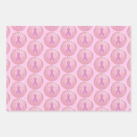 Borstkanker Roze lint Inpakpapier Vel (Voorkant 3)