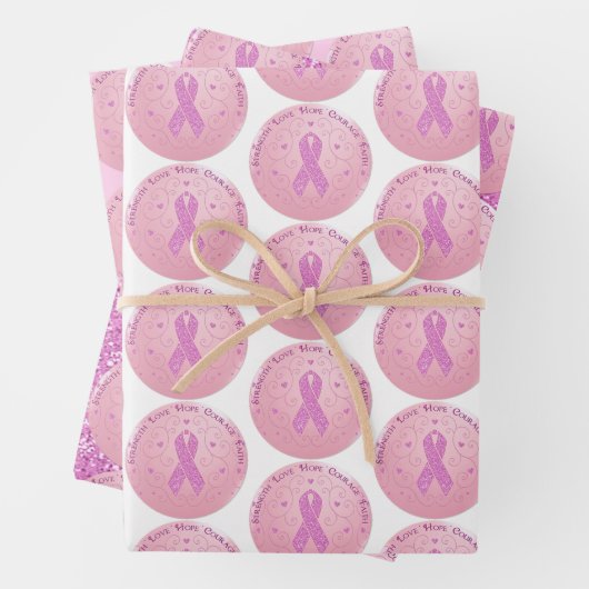 Borstkanker Roze lint Inpakpapier Vel (In situ)