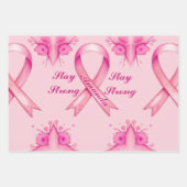 Borstkanker Roze lint Inpakpapier Vel (Voorkant 3)