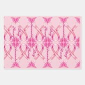 Borstkanker Roze lint Inpakpapier Vel (Voorkant)