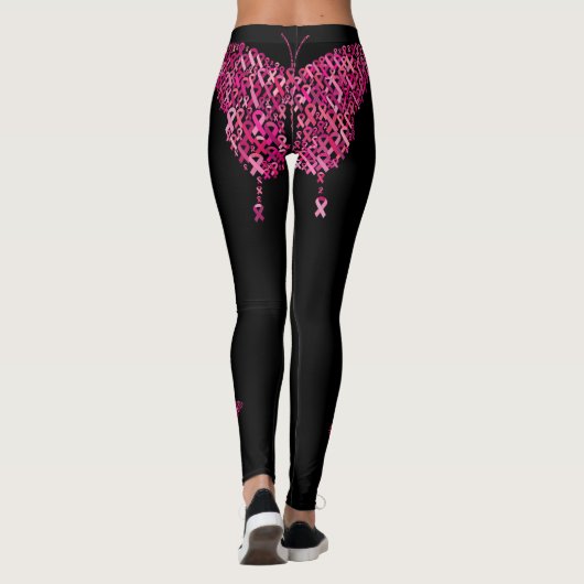 Borstkanker Roze lint Leggings (Achterkant)