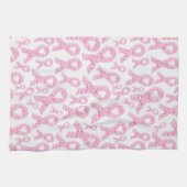 Borstkanker - Roze lint met positief Theedoek (Horizontaal)