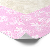 Borstkanker Roze lint met roze Rose Poster (Hoek)