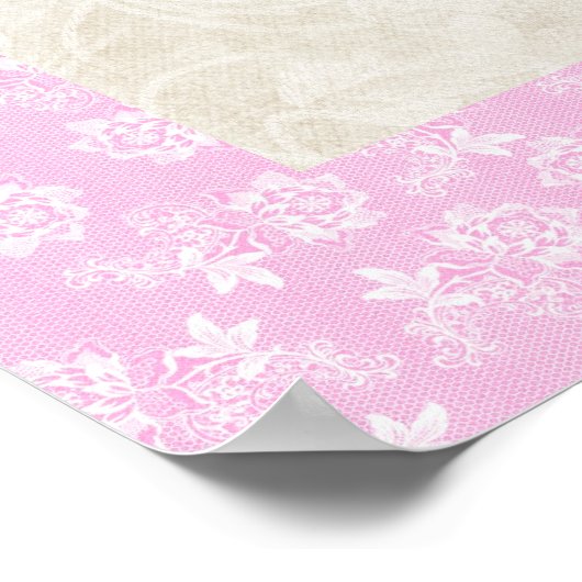 Borstkanker Roze lint met roze Rose Poster (Hoek)