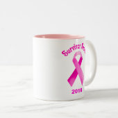Borstkanker Roze lint Mok (Voorkant rechts)