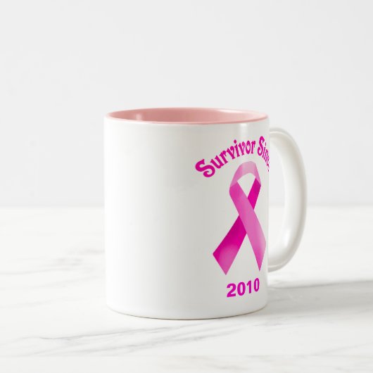 Borstkanker Roze lint Mok (Voorkant rechts)