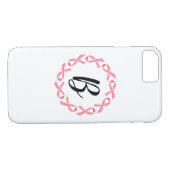 Borstkanker Roze lint Monogram Telefoon Case (Achterkant (Horizontaal))