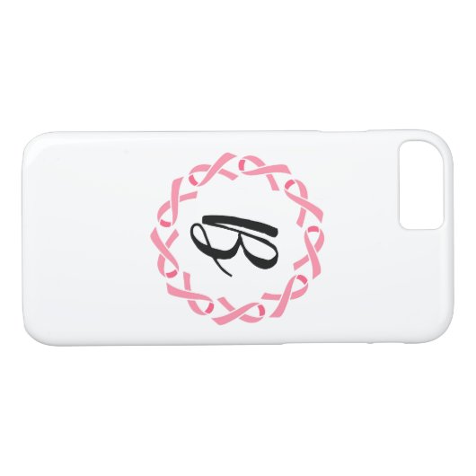 Borstkanker Roze lint Monogram Telefoon Case (Achterkant (Horizontaal))