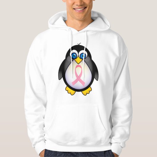 Borstkanker Roze lint Penguin Hoodie Gift (Voorkant)