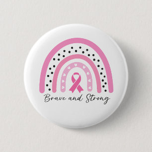 Borstkanker Roze Lint Regenboog Bewustzijn Ronde Button 5,7 Cm