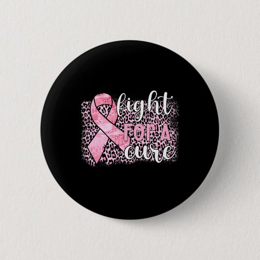 Borstkanker - Roze lint Ronde Button 5,7 Cm (Voorkant)