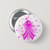 Borstkanker Roze Lint Ronde Button 5,7 Cm (Voorkant /achterkant)