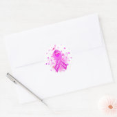 Borstkanker Roze lint Ronde Sticker (Envelop)