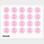 Borstkanker Roze lint Ronde Sticker (Vel)
