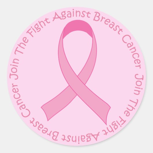 Borstkanker Roze lint Ronde Sticker (Voorkant)