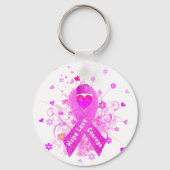 Borstkanker Roze lint Sleutelhanger (Voorkant)