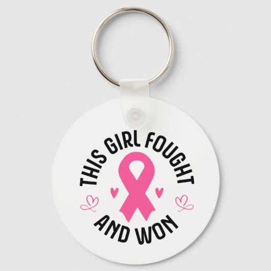 Borstkanker Roze lint Sleutelhanger (Voorkant)