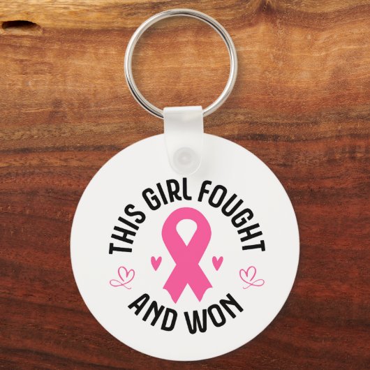 Borstkanker Roze lint Sleutelhanger (Voorkant)