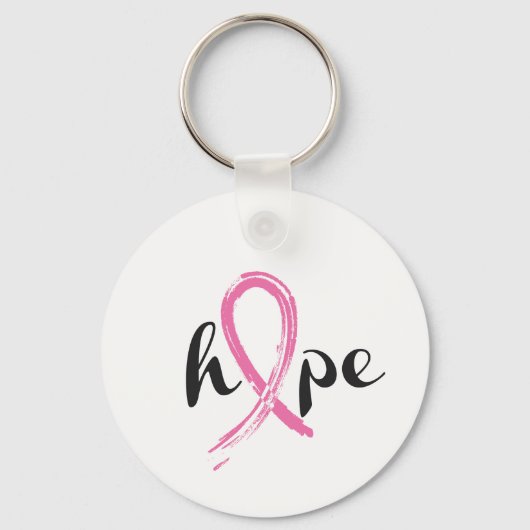 Borstkanker Roze lint Sleutelhanger (Voorkant)
