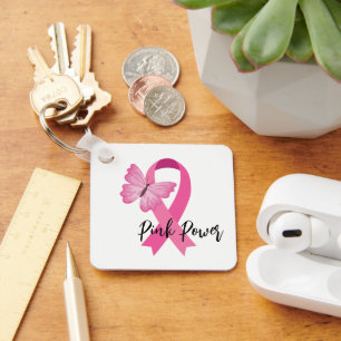 Borstkanker Roze lint Sleutelhanger