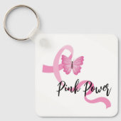 Borstkanker Roze lint Sleutelhanger (Voorkant)