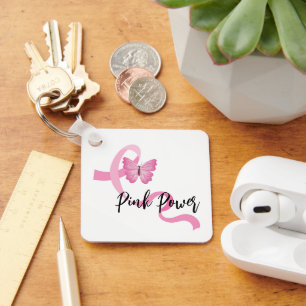 Borstkanker Roze lint Sleutelhanger