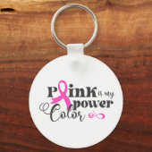 Borstkanker Roze lint Sleutelhanger (Voorkant)