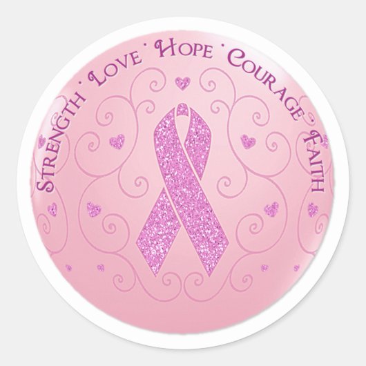Borstkanker Roze lint Stickers (Voorkant)