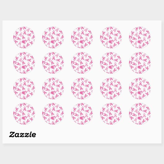 Borstkanker Roze lint Stickers (Vel)