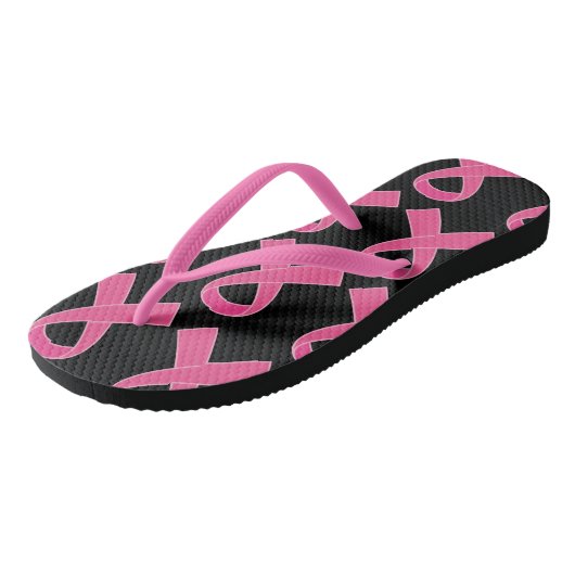 Borstkanker Roze lint Teenslippers Sandalen (Schuin)