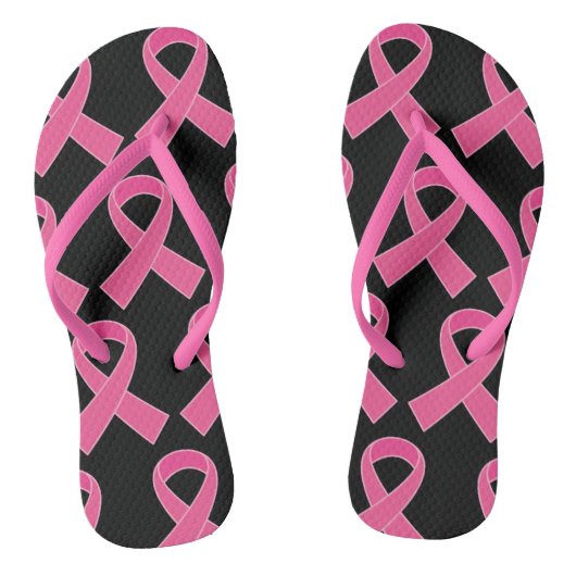 Borstkanker Roze lint Teenslippers Sandalen (Voetbed)
