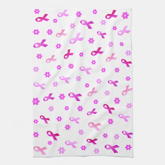 Borstkanker Roze lint Theedoek (Verticaal)