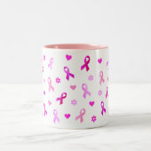 Borstkanker Roze lint Tweekleurige Koffiemok (Center)