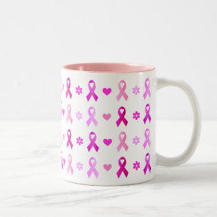 Borstkanker Roze lint Tweekleurige Koffiemok