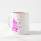Borstkanker Roze lint Tweekleurige Koffiemok (Voorkant links)