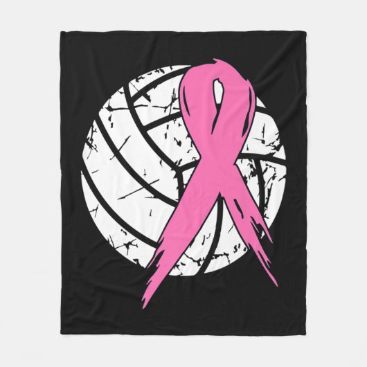 Borstkanker Roze lint Volleyball Awareness Cos. Fleece Deken (Voorkant)