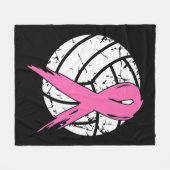 Borstkanker Roze lint Volleyball Awareness Cos. Fleece Deken (Voorkant (Horizontaal))