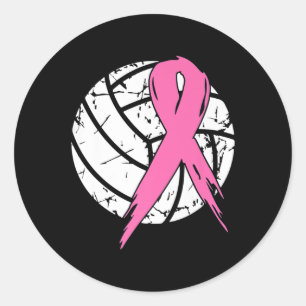 Borstkanker Roze lint Volleyball Awareness Cos. Ronde Sticker