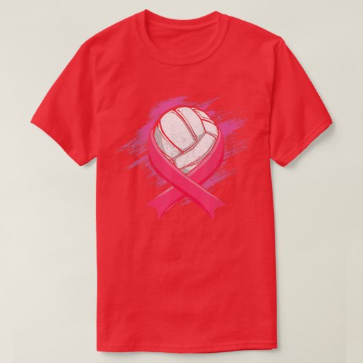 Borstkanker Roze lint Volleyball Awareness Cos. T-shirt (Design voorkant)