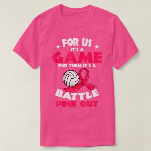 Borstkanker Roze lint Volleyball Awareness Cos. T-shirt (Design voorkant)