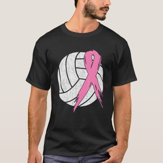 Borstkanker Roze lint Volleyball Awareness Cos. T-shirt (Voorkant)