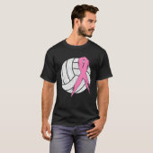 Borstkanker Roze lint Volleyball Awareness Cos. T-shirt (Voorkant volledig)