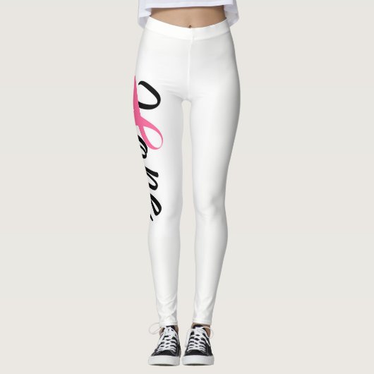 Borstkanker Roze lintbewustzijn HOPE Leggings (Voorkant)