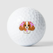 Borstkanker Roze linten Cavalier King Charles Golfballen (Voorkant)