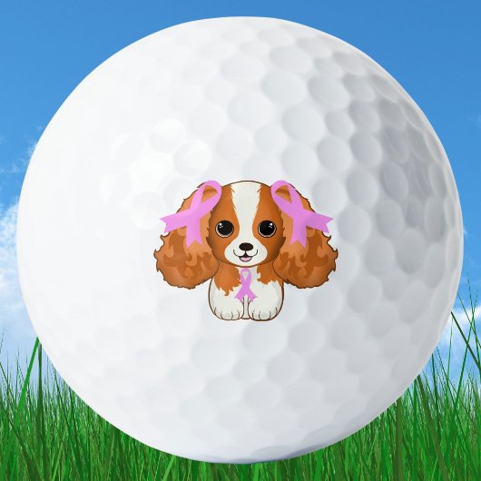 Borstkanker Roze linten Cavalier King Charles Golfballen